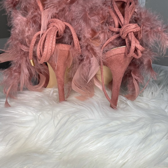 Mauve lace up feather heel - Picture 6 of 6